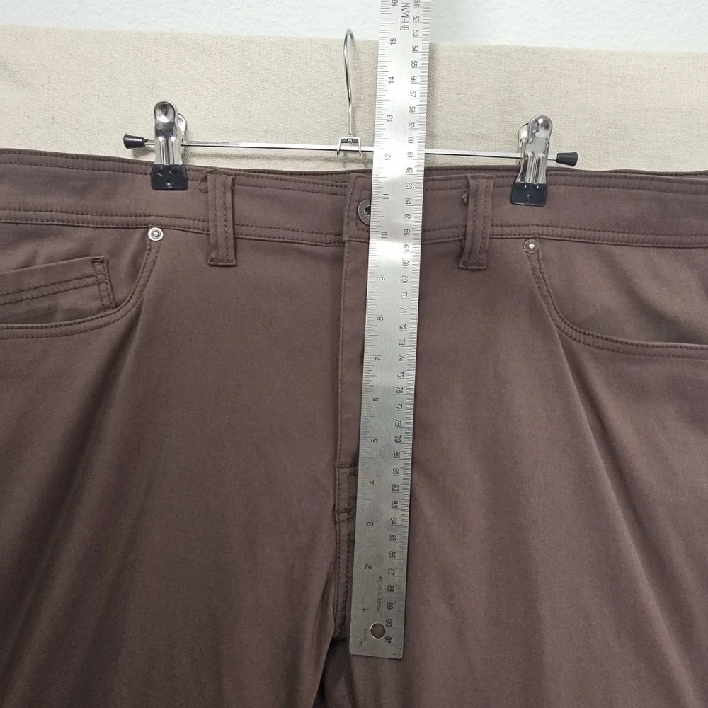 Prana Pants Men 38x31 Brown Brion Standard Fit Stretch Hike Trail Outdoor HEMMED